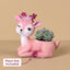 Cute Pink Deer Resin Planter Pot – Mini Floral Animal Decorative Succulent Holder
