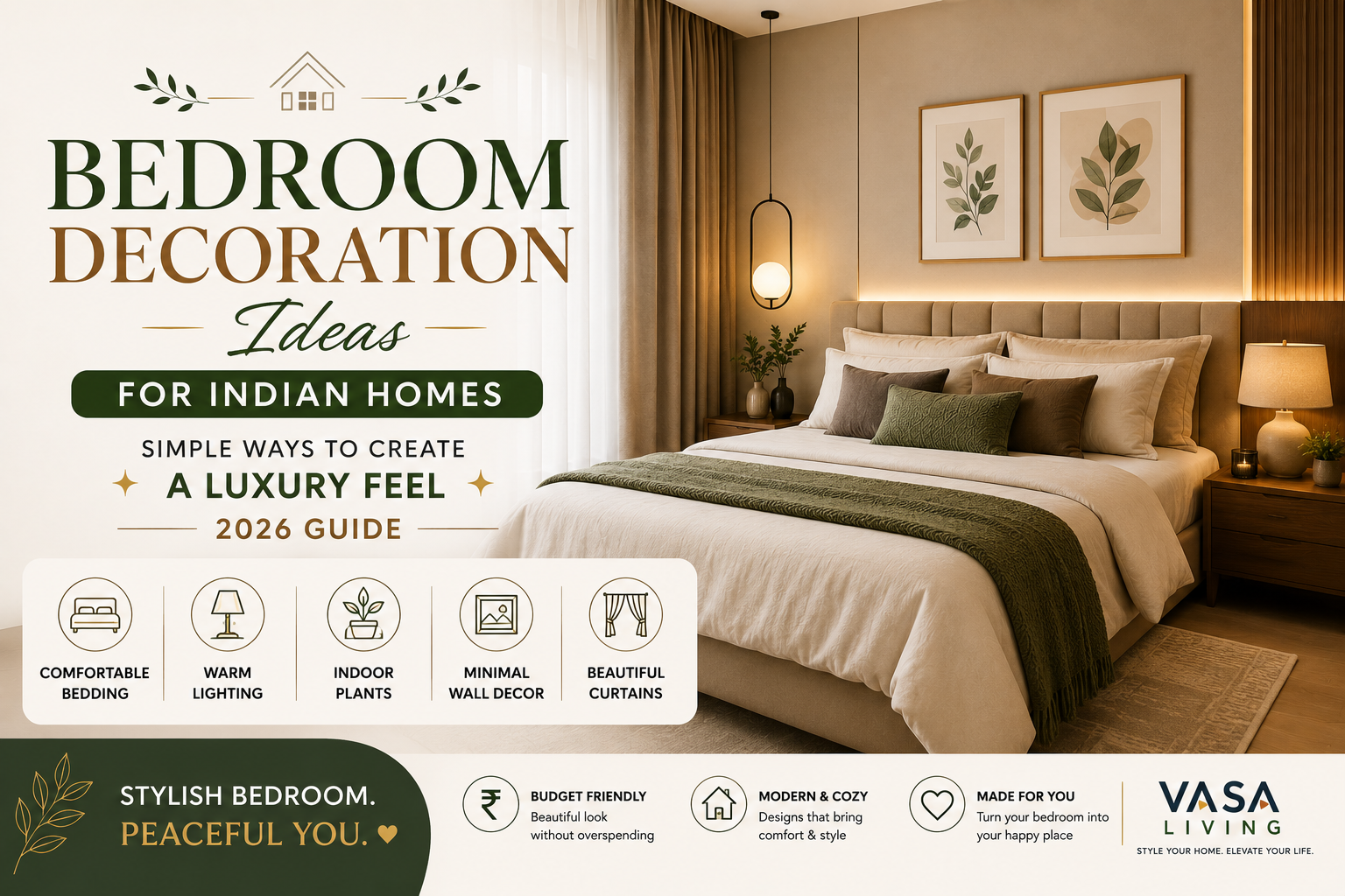 Bedroom Decoration Ideas for Indian Homes – Simple Ways to Create a Luxury Feel (2026 Guide)