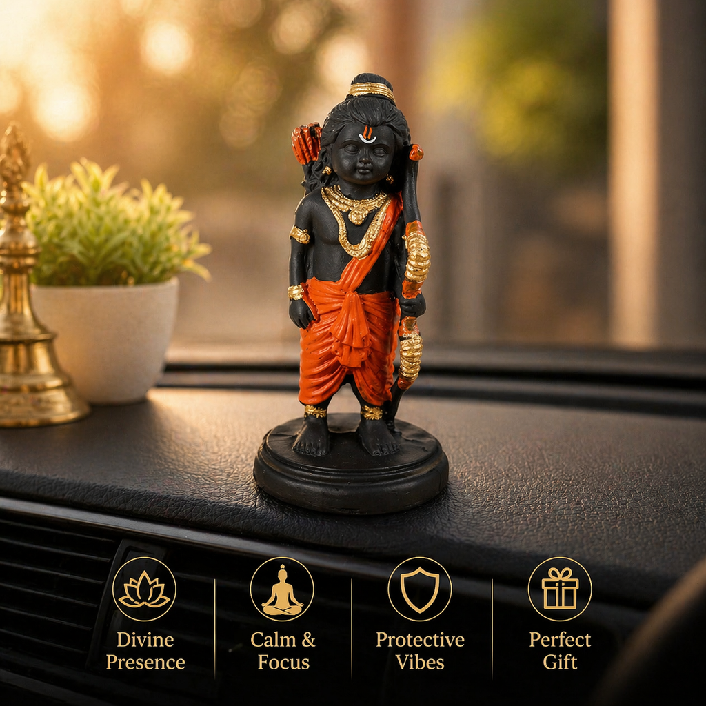 Bal Ram Resin Idol – Baby Lord Rama with Bow Spiritual Décor Statue