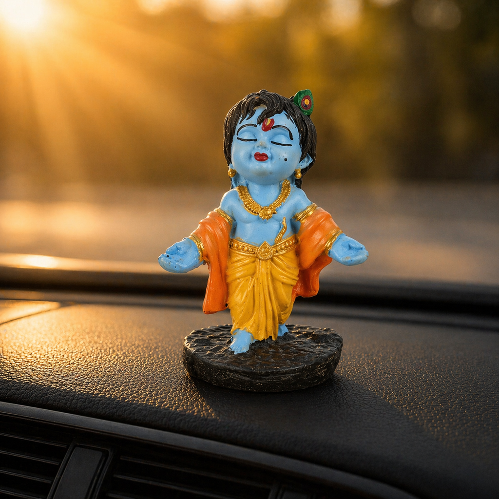 Cute Bal Krishna Resin Idol – Standing Baby Krishna Spiritual Décor Statue
