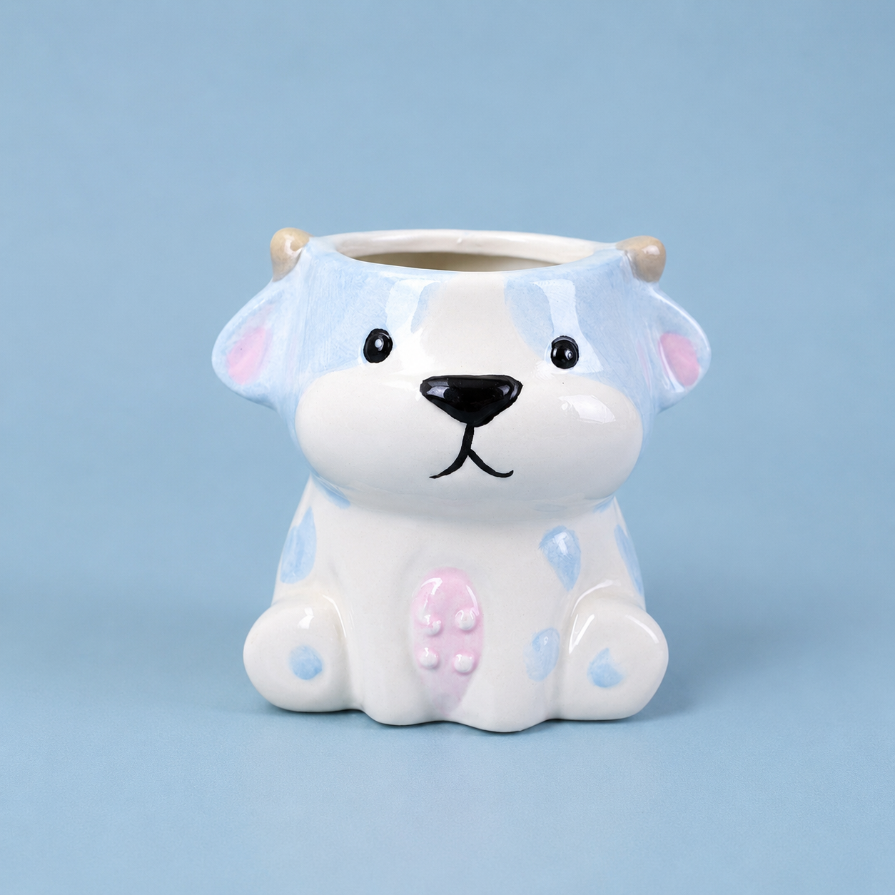 Cute Dog Ceramic Planter Pot – Adorable Animal Pot for Succulents & Desk Décor