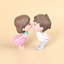 Mini Kissing Couple Resin Showpiece Romantic Love Figurine
