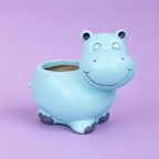 Cute Hippo Resin Planter Pot – Adorable Animal Succulent Pot for Desk & Home Décor