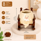 Cute Reading Smiley Rocking Chair Resin Planter Pot – Adorable Character Pot for Home & Desk Décor