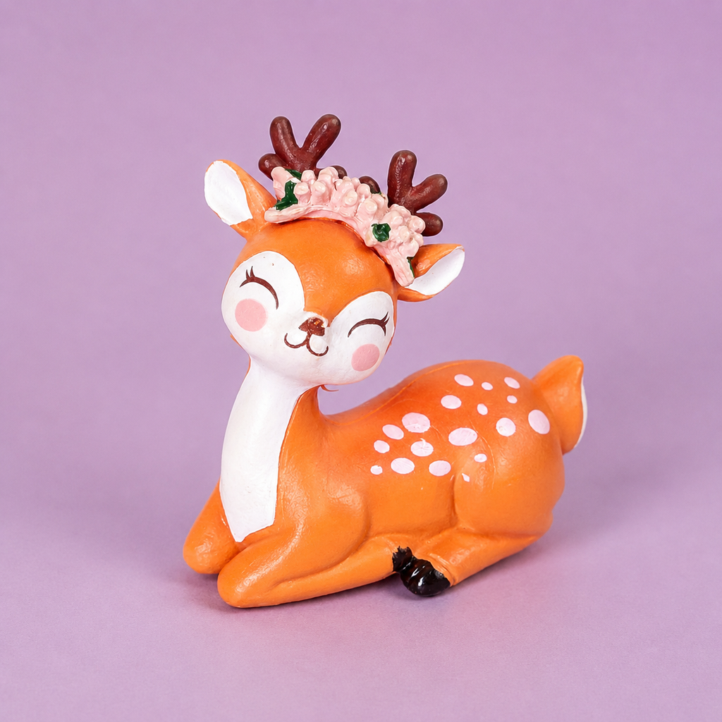 Mini Cute Deer Resin Showpiece Kawaii Animal Figurine