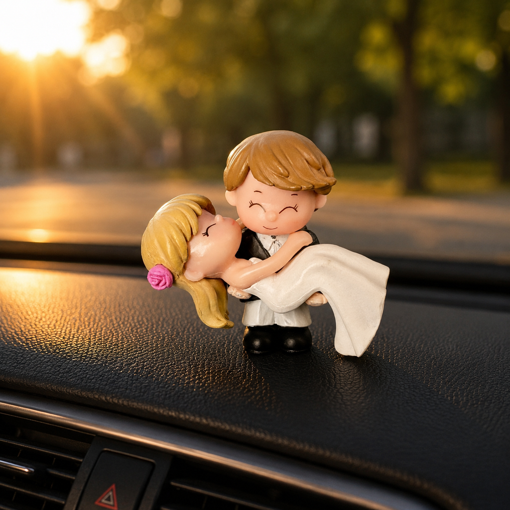 Mini Wedding Couple Resin Showpiece Bride & Groom Figurine