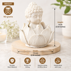 Baby Buddha Resin Lotus Showpiece for Home Decor & Meditation