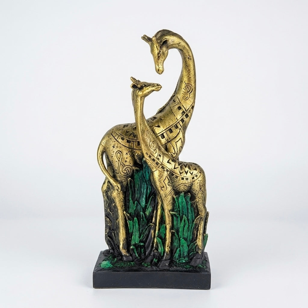 Luxury Giraffe Family Resin Showpiece for Home Decor