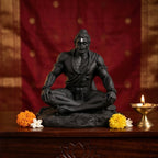 Lord Hanuman Meditation Resin Idol (Black & White) – Calm Spiritual Décor Statue