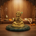 Bal Krishna Namaste Resin Idol (White & Gold) – Cute Baby Krishna Décor Statue