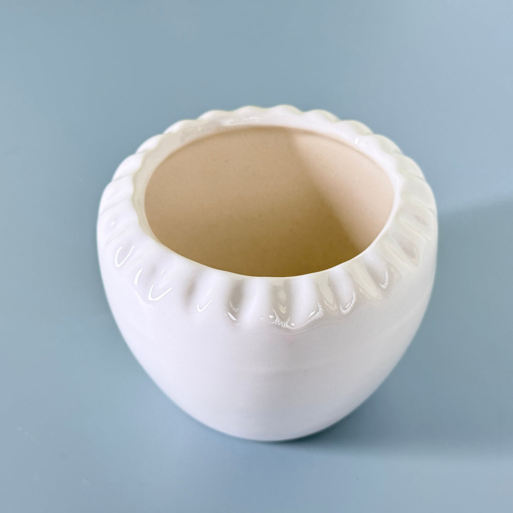 Minimal White Ceramic Planter Pot – Round Indoor Plant Pot for Succulents & Home Decor