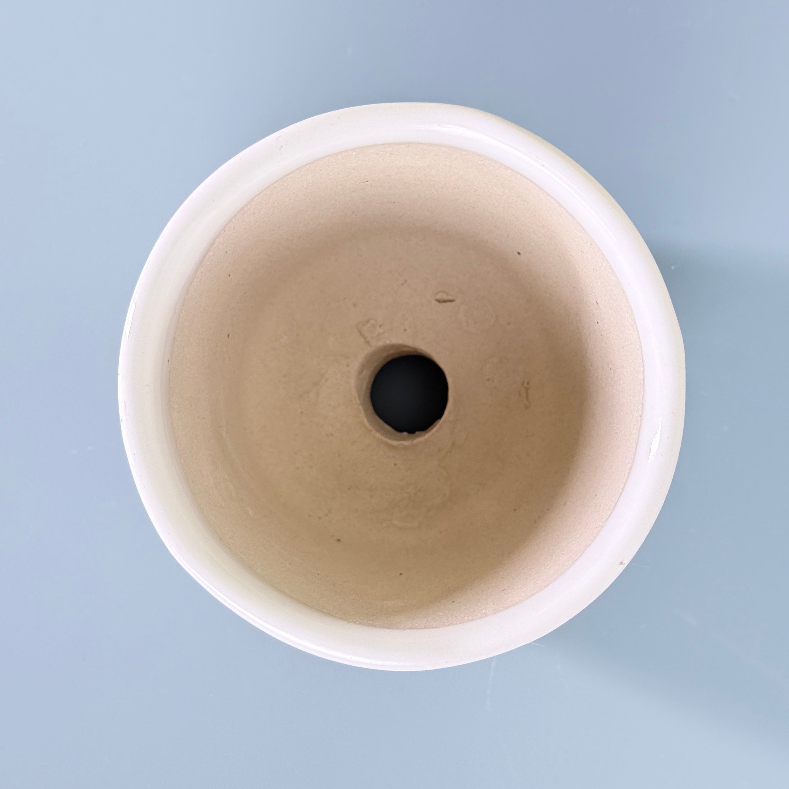 Minimal White Ceramic Plant Pot – Small Indoor Planter for Succulents & Desk Decor