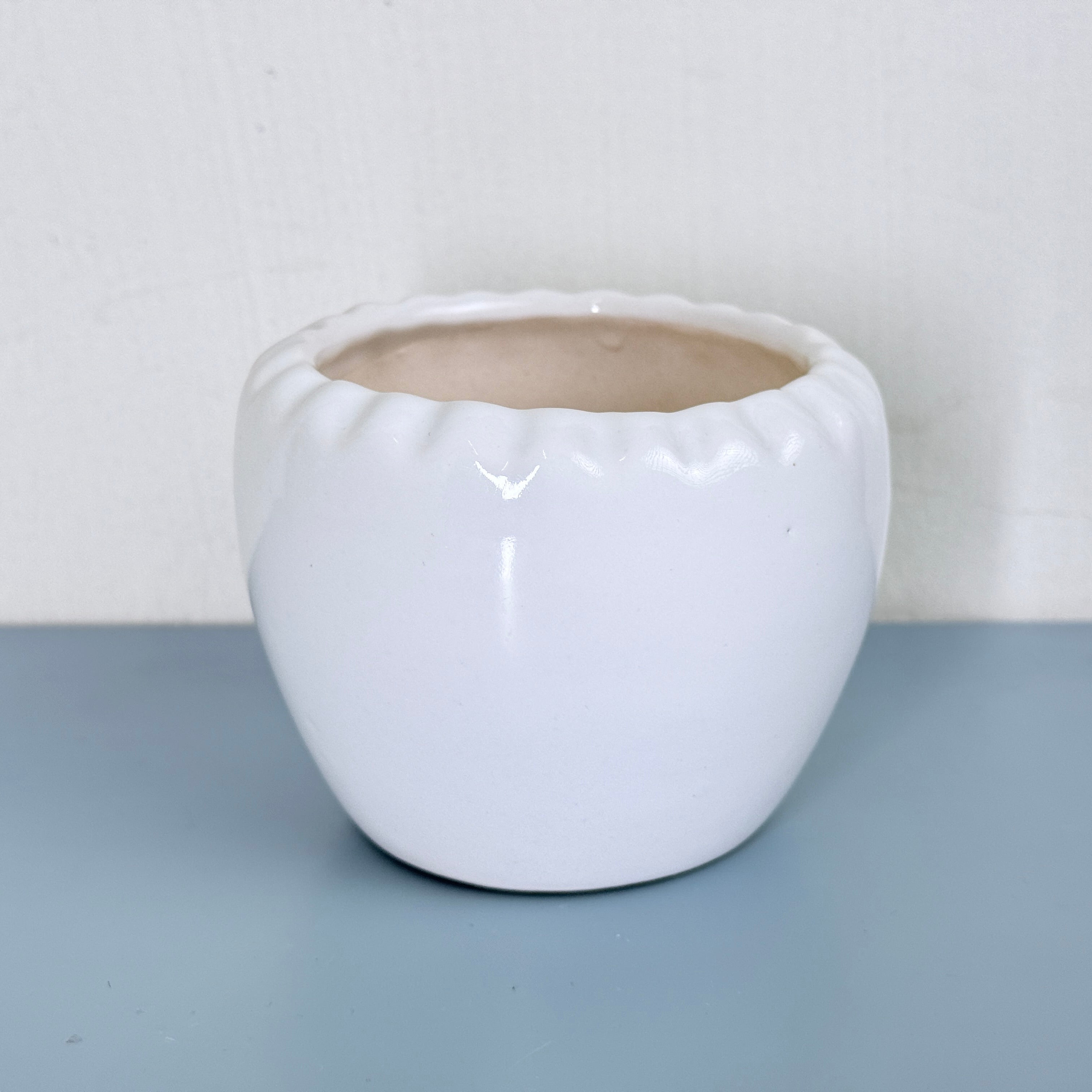 Minimal White Ceramic Planter Pot – Round Indoor Plant Pot for Succulents & Home Decor