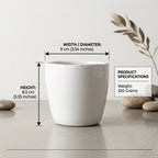 Minimal White Ceramic Plant Pot – Small Indoor Planter for Succulents & Desk Decor