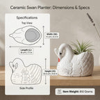 White Swan Ceramic Plant Pot – Decorative Animal Planter for Indoor Plants & Home Decor