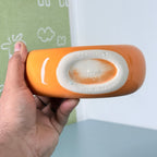 Burnt Orange Donut Ceramic Vase Planter – Modern Ring Design for Artificial Plants