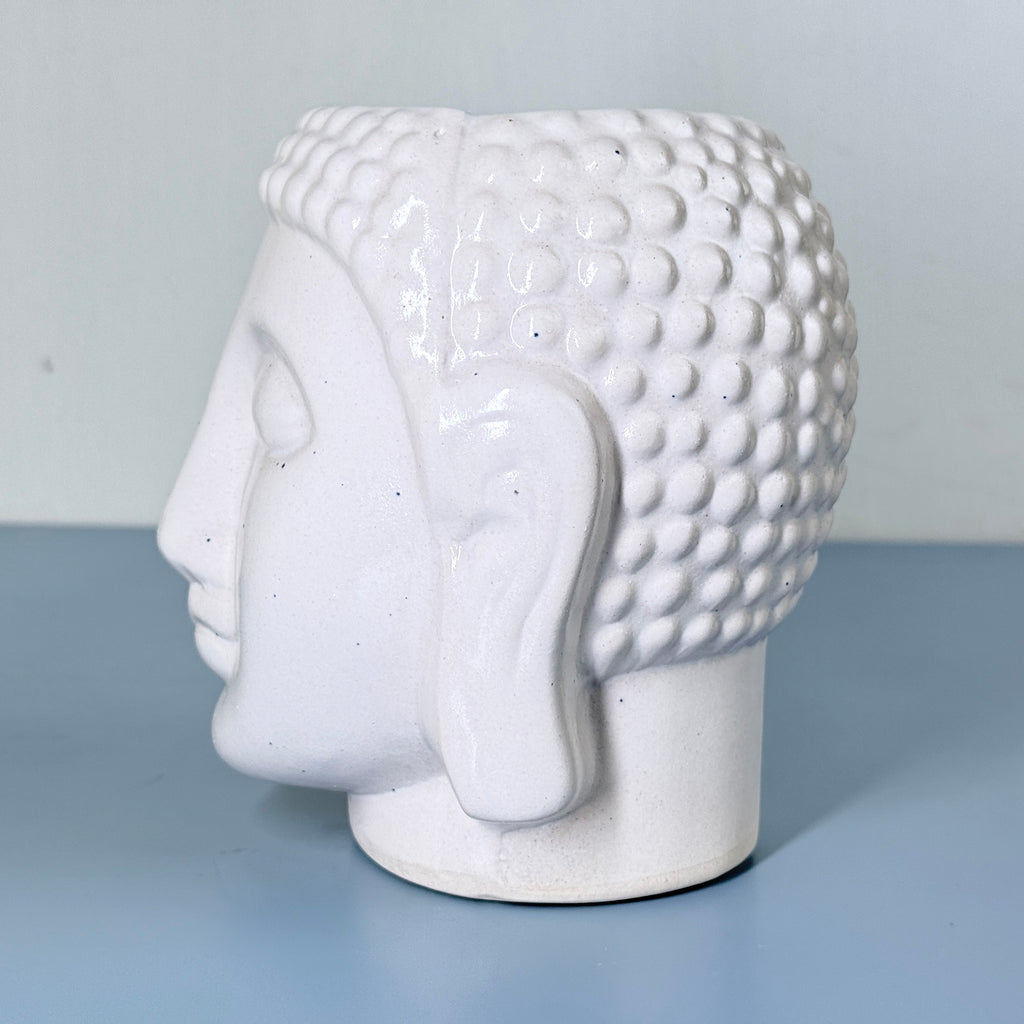 Buddha Face Ceramic Planter Pot – Large Decorative Indoor Plant Pot with Drainage Hole