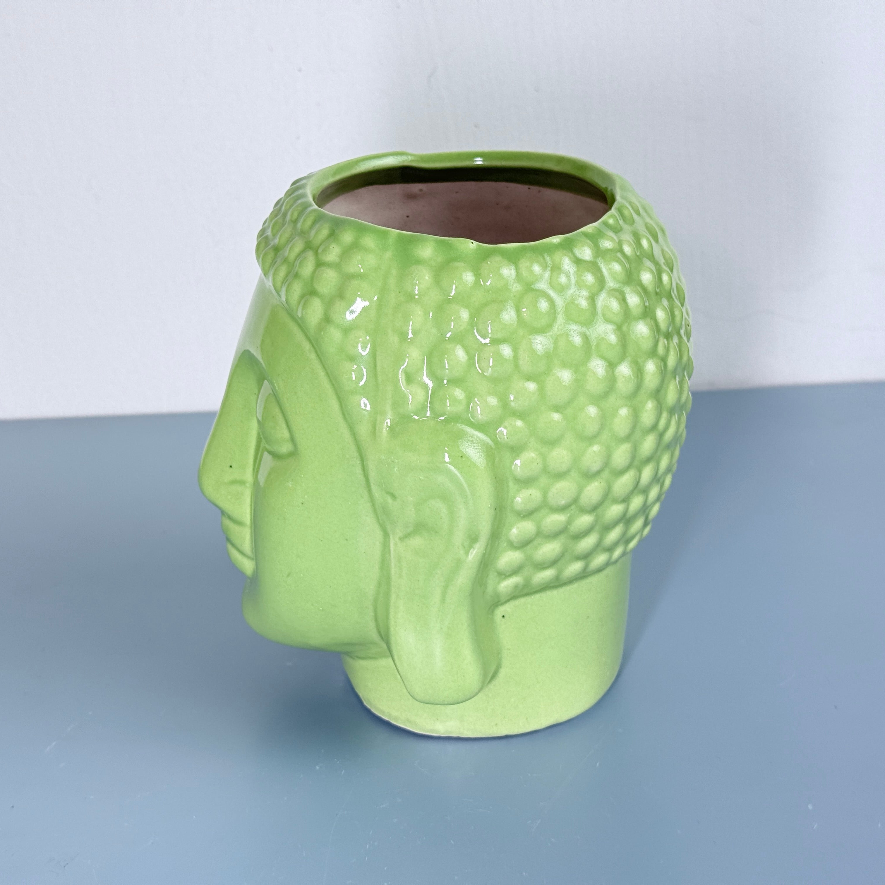Buddha Face Ceramic Planter Pot – Large Decorative Indoor Plant Pot with Drainage Hole
