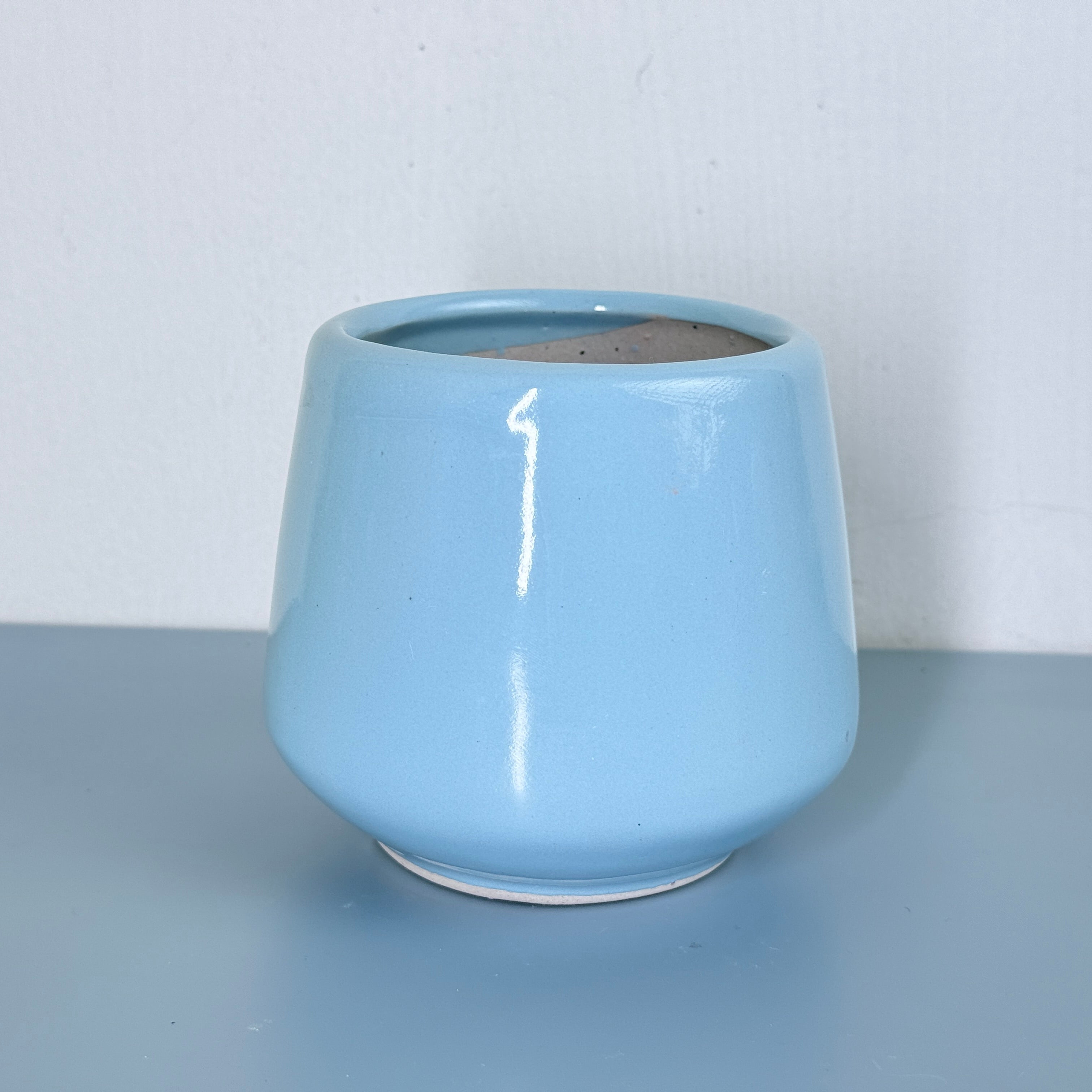 Glossy Round Ceramic Planter Pot – Modern Indoor Plant Pot with Drainage Hole