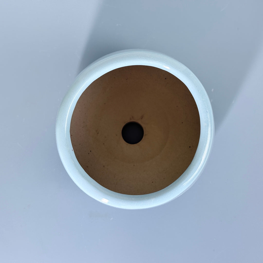 Glossy Round Ceramic Planter Pot – Modern Indoor Plant Pot with Drainage Hole