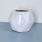 White Speckled Ceramic Planter Pot 13cm – Modern Minimal Indoor Plant Holder