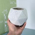 White Speckled Ceramic Planter Pot 13cm – Modern Minimal Indoor Plant Holder