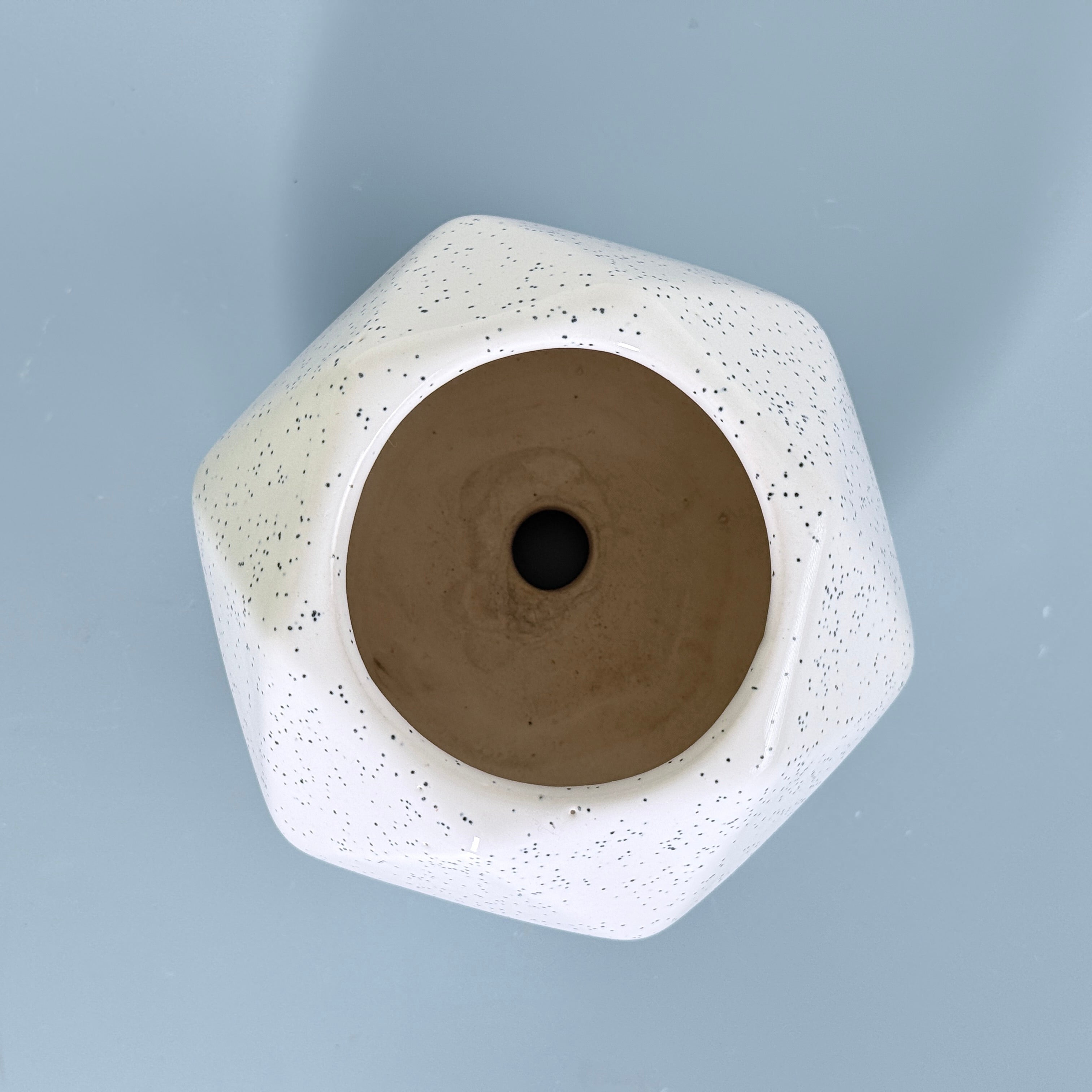 White Speckled Ceramic Planter Pot 13cm – Modern Minimal Indoor Plant Holder