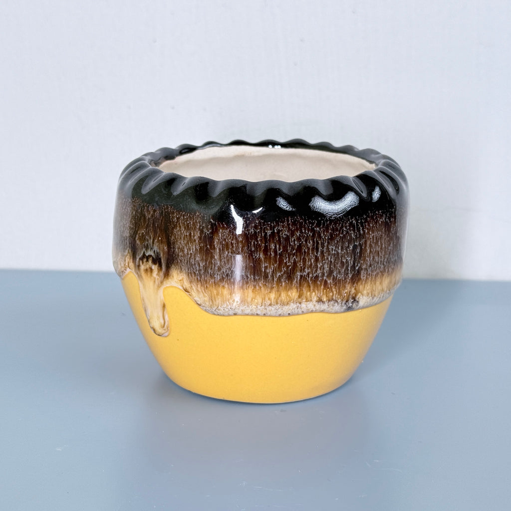 Drip Glaze Ceramic Planter Pot 11cm – Artistic Indoor Decorative Plant Holder