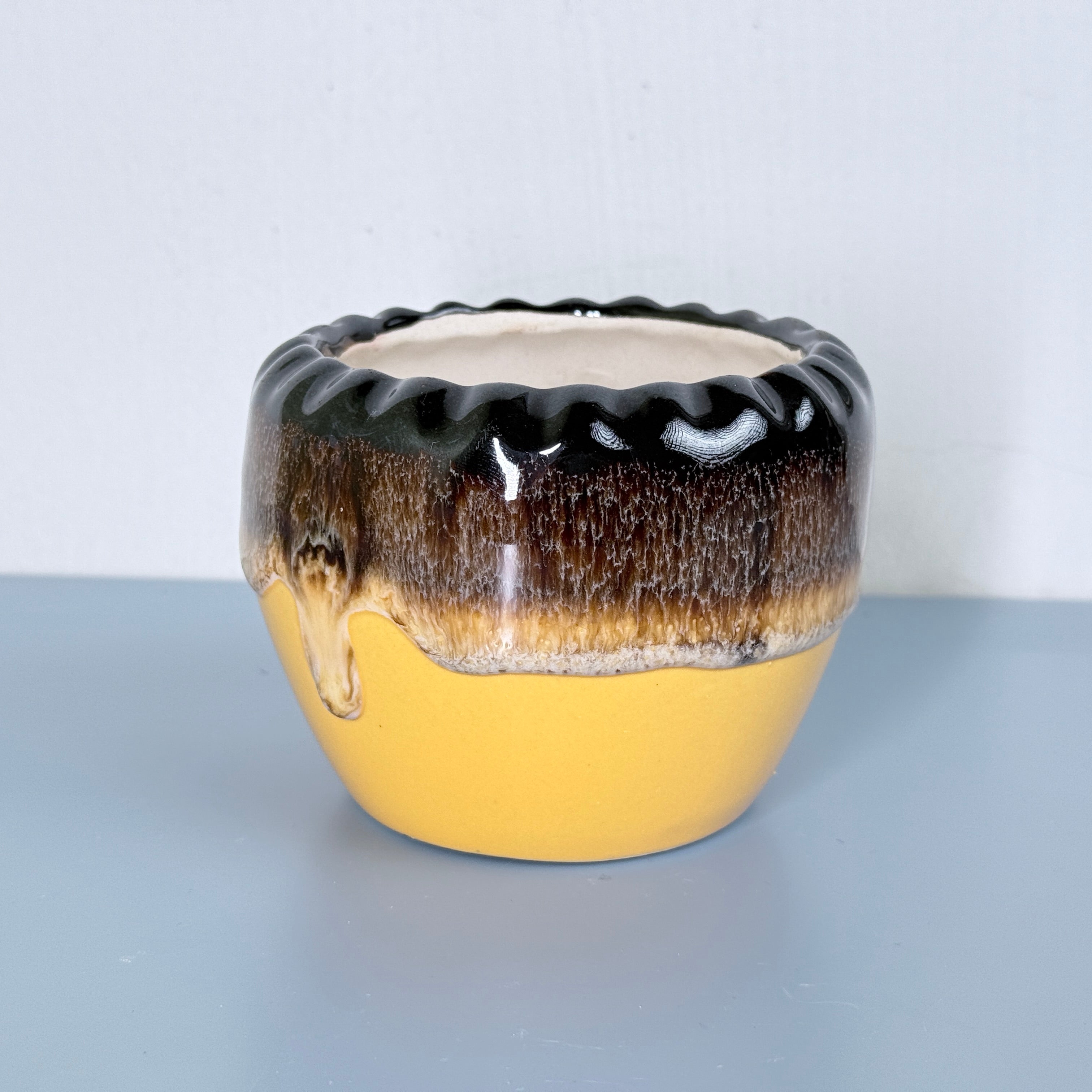 Drip Glaze Ceramic Planter Pot 11cm – Artistic Indoor Decorative Plant Holder