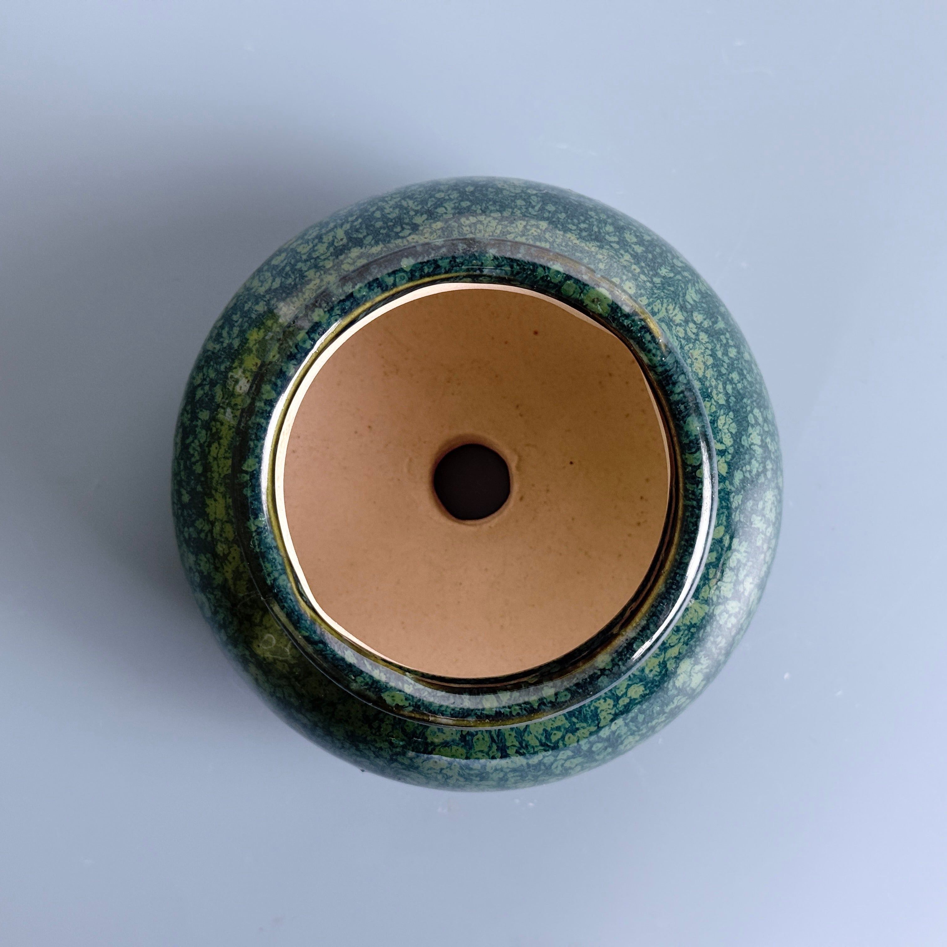 Green Textured Ceramic Planter Pot 11.5cm – Elegant Indoor Decorative Plant Holder
