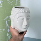 Buddha Face Ceramic Planter Pot – Large Decorative Indoor Plant Pot with Drainage Hole