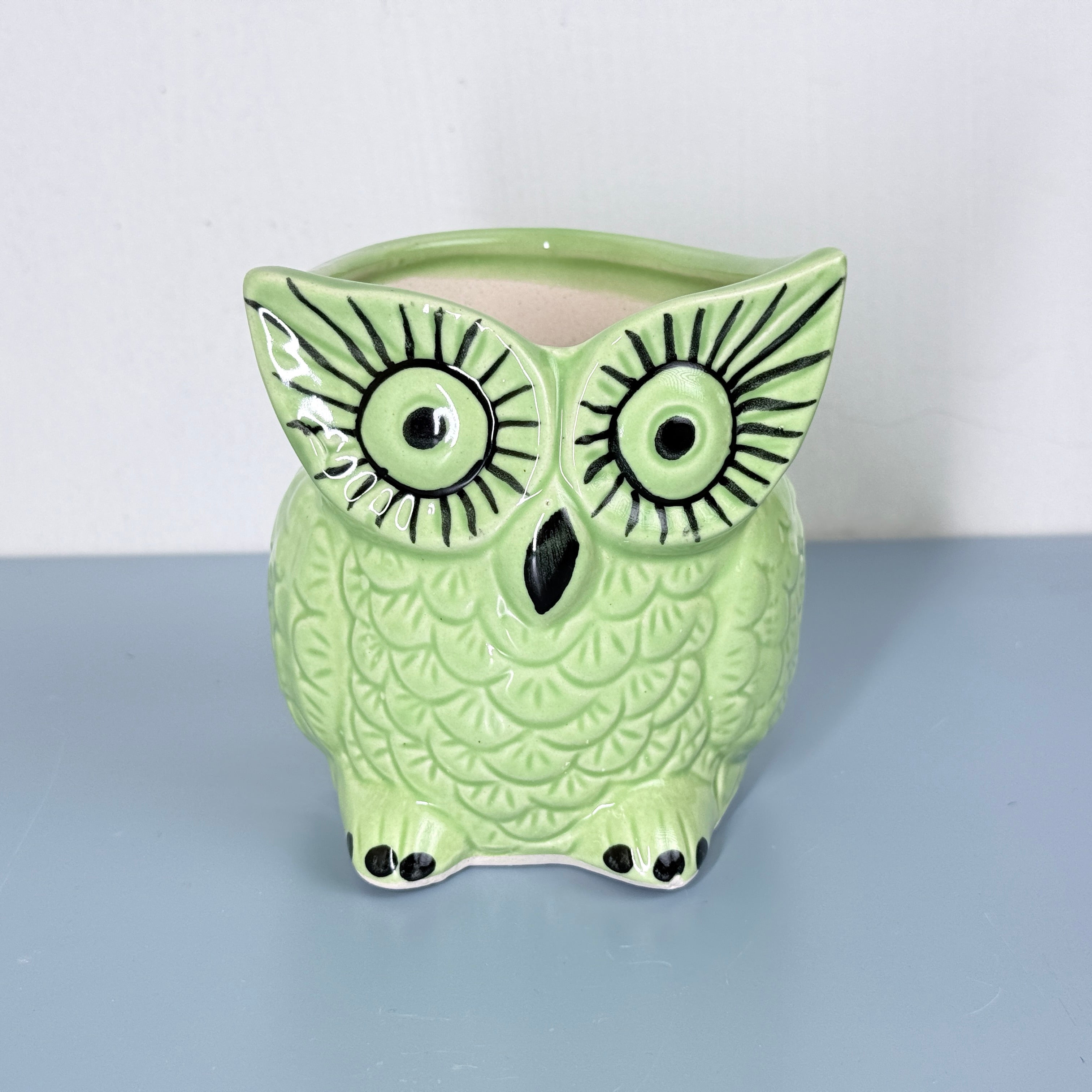 Owl Ceramic Planter Pot 10.5cm – Cute Decorative Indoor Plant Holder