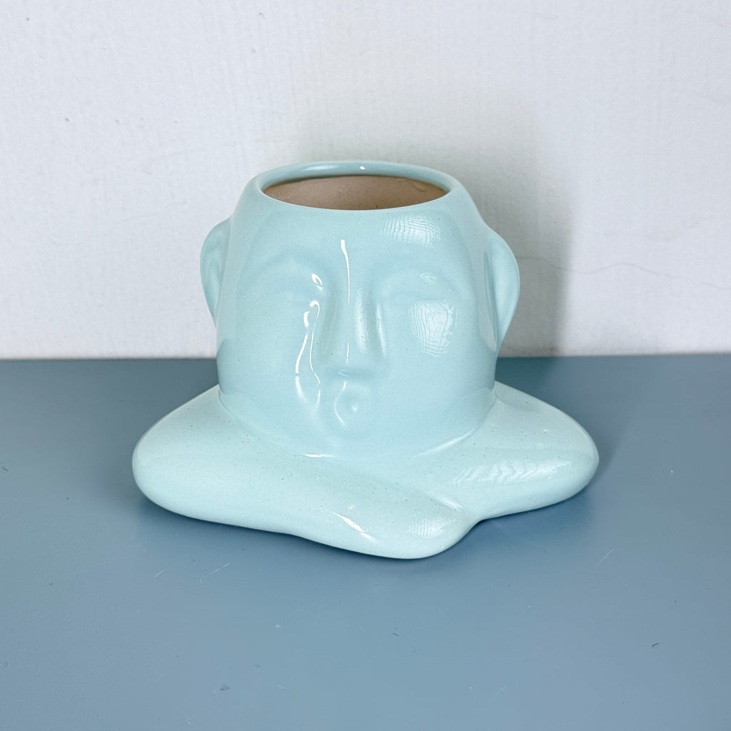Abstract Face Ceramic Planter Pot 14cm – Modern Artistic Indoor Plant Holder