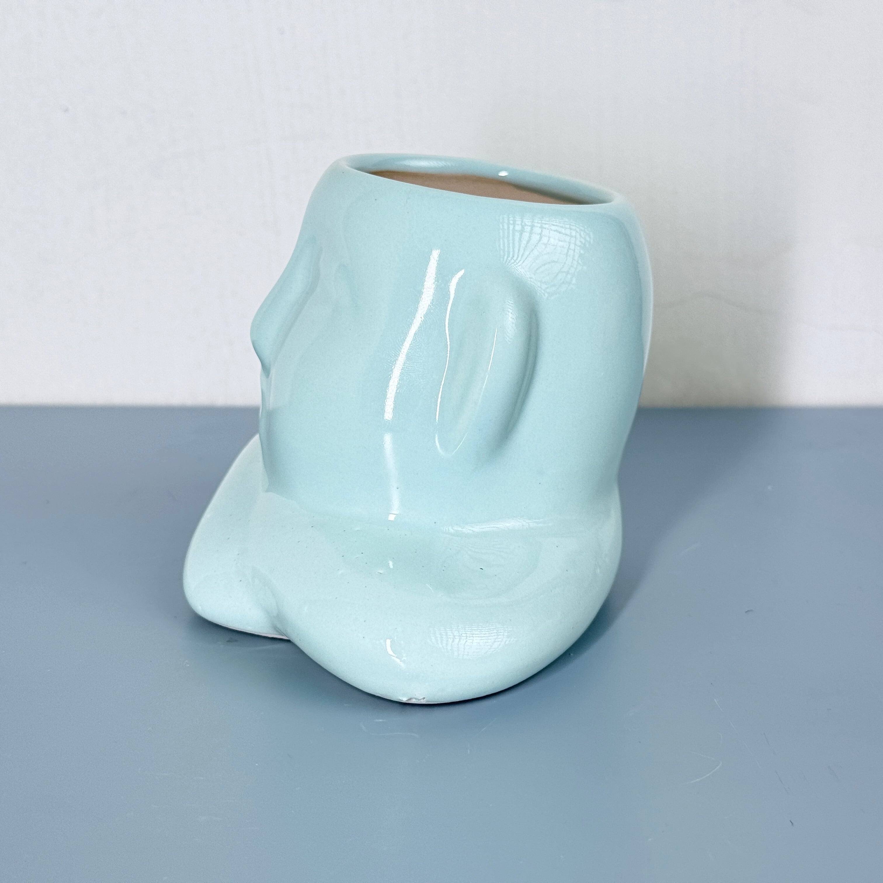 Abstract Face Ceramic Planter Pot 14cm – Modern Artistic Indoor Plant Holder