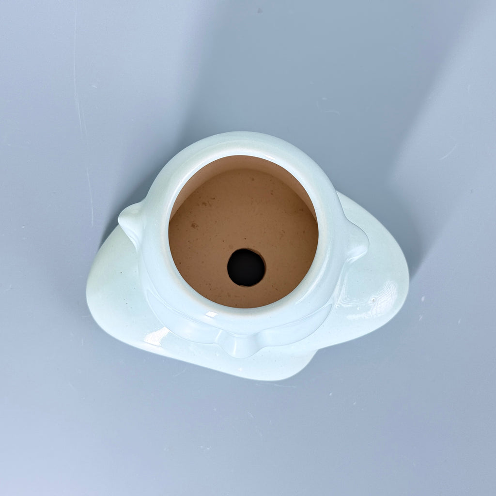Abstract Face Ceramic Planter Pot 14cm – Modern Artistic Indoor Plant Holder