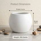Minimal White Ceramic Planter Pot – Modern Indoor Plant Pot with Drainage Hole