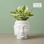 Buddha Face Ceramic Planter Pot – Large Decorative Indoor Plant Pot with Drainage Hole