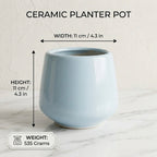 Glossy Round Ceramic Planter Pot – Modern Indoor Plant Pot with Drainage Hole