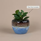 Drip Glaze Ceramic Planter Pot 11cm – Artistic Indoor Decorative Plant Holder