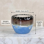 Drip Glaze Ceramic Planter Pot 11cm – Artistic Indoor Decorative Plant Holder