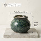 Green Textured Ceramic Planter Pot 11.5cm – Elegant Indoor Decorative Plant Holder