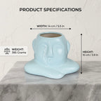 Abstract Face Ceramic Planter Pot 14cm – Modern Artistic Indoor Plant Holder