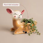 Winking Deer Ceramic Planter Pot 20.3cm – Cute Decorative Indoor Animal Planter