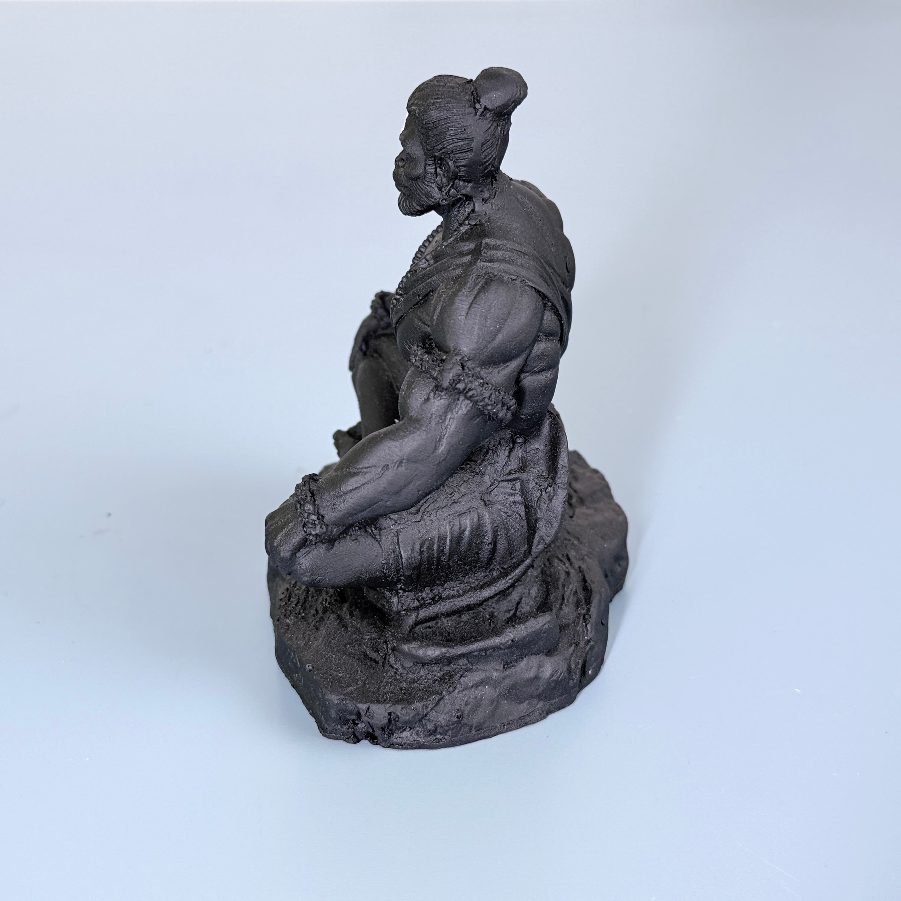 Lord Hanuman Meditation Resin Idol (Black & White) – Calm Spiritual Décor Statue