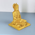 Lord Hanuman Gold Meditation Resin Idol – Large Premium Spiritual Temple Statue