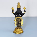 Lord Balaji Venkateswara Gold & Black Resin Idol – Compact Divine Temple Statue