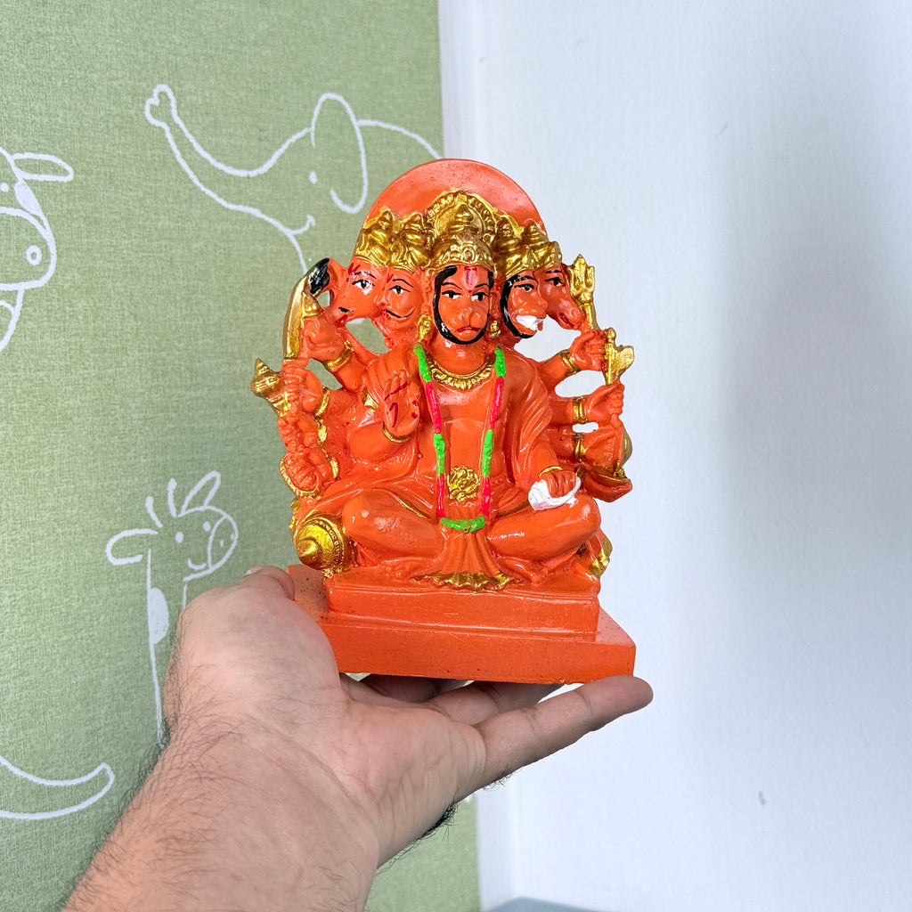 Panchamukhi Hanuman Resin Idol – Five Face Divine Protection Home Temple Statue