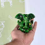 Green Lord Ganesha Resin Idol – Small Ganpati Statue for Home Temple & Décor