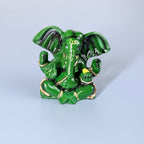 Green Lord Ganesha Resin Idol – Small Ganpati Statue for Home Temple & Décor