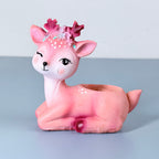 Cute Pink Deer Resin Planter Pot – Mini Floral Animal Decorative Succulent Holder